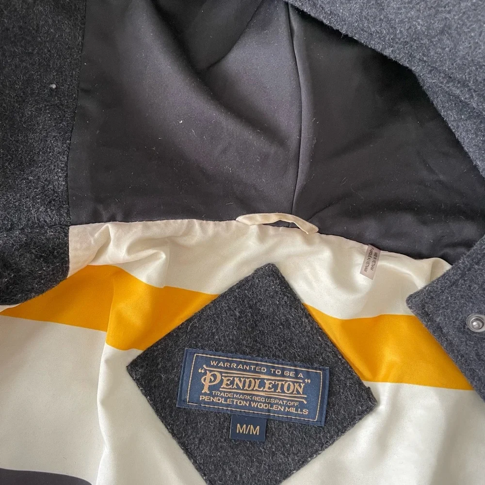 Pendleton Roslyn Charcoal Black Hooded Wool Toggle Coat